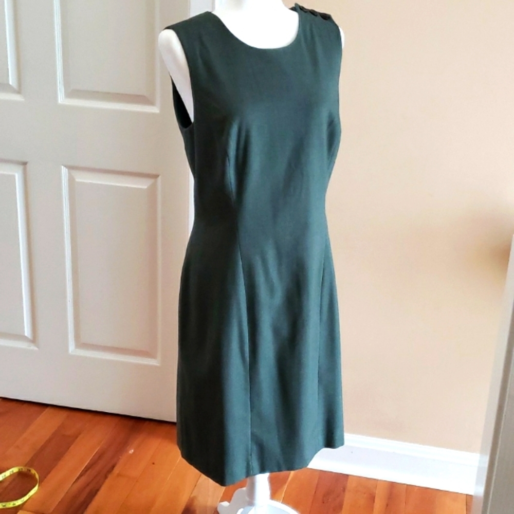 Olive green sleeveless dress sz 14